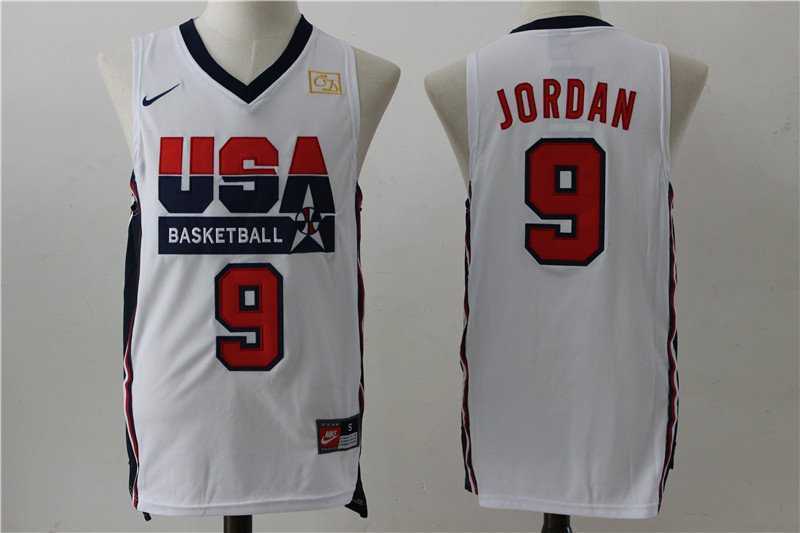 1992 Olympics Team USA #9 Michael Jordan White Swingman Jersey->boston celtics->NBA Jersey